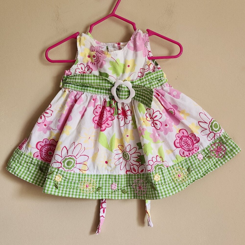 Baby Beri/Blueberry Boulevard - Adorable Sundress With Floral Print Size 3-6M
